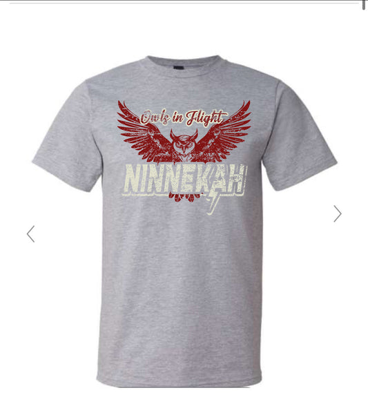 Ninnekah Owls In Flight Tee