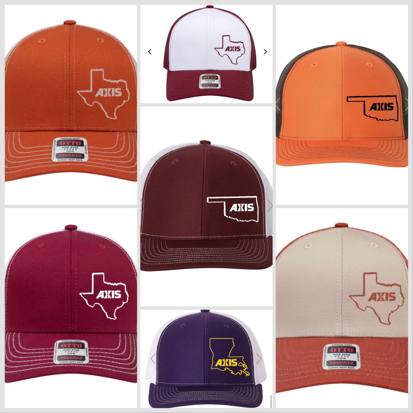 Axis team color hats